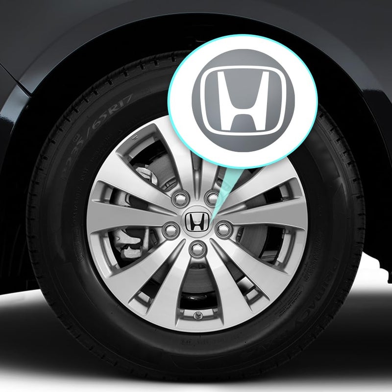 اي بس سي IPG متوافق مع شعار Civic Accord CRV VTEC Si وملصقات إطار العجلة الداخلية أو الخارجية (غطاء المركز: 2.25 بوصة) (4 وحدات) (شعار خارجي فضي لامع) - Image 3